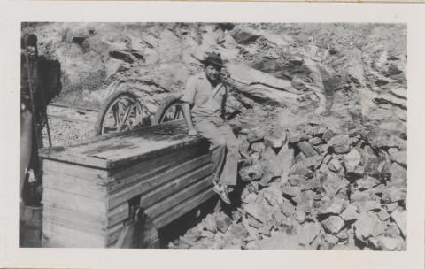 mitch canteen sitting on rock crusher