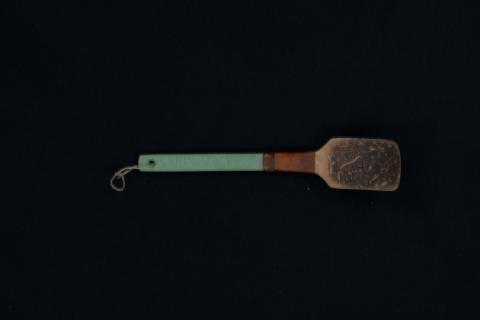 Coconut shell spoon, from top