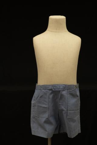 Blue children's shorts, front