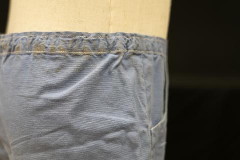 Blue children's shorts, close-up