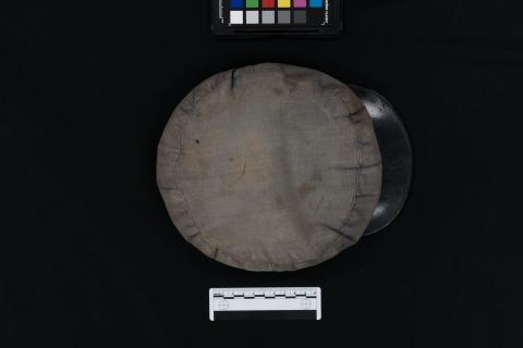 Black children's cap, color card and scale