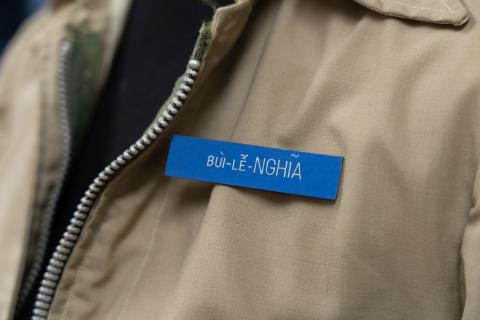 Military jacket, breast pocket tag