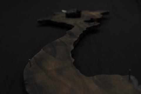 Wooden Vietnam clock, back