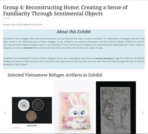 Screenshot of 2024 Group 4 virtual exhibit