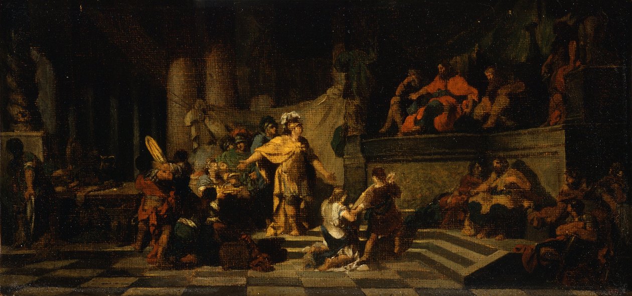 Aeneas offering presents to King Latinus and asking him for the Hand of his Daughter